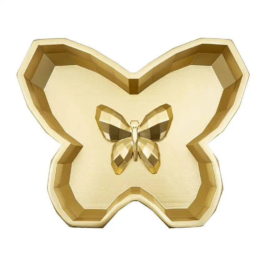 Butterfly Schale 20 5x17 5x3 cm goldfarben Polyresin Deko Schmetterlingform