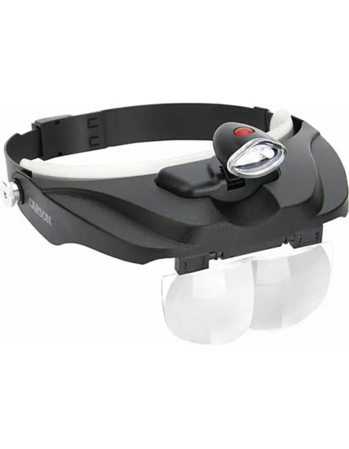 Carson MagniVisor Deluxe PRO LED Kopflupe mit 4 Linsen Schwarz