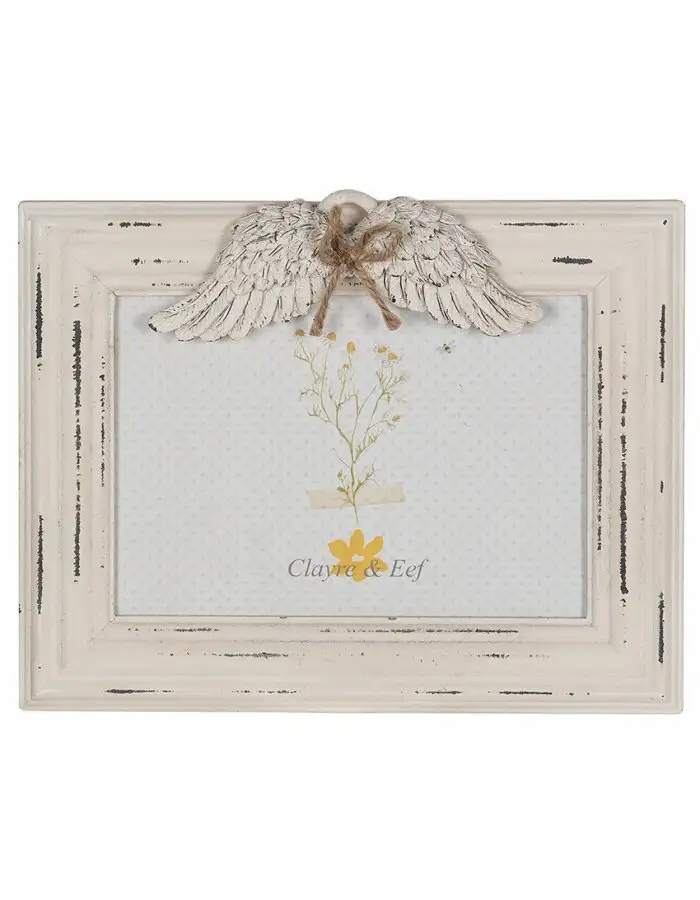 Clayre & Eef 2F0887W Bilderrahmen Weiß 24x3x19 cm 18x13 cm