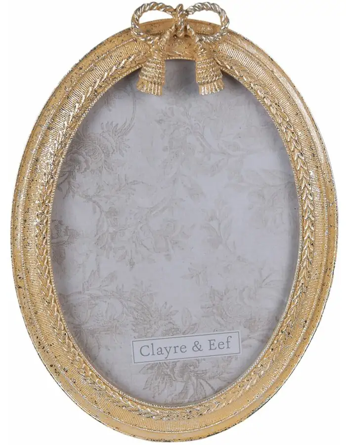 Clayre & Eef 2F0916 Fotorahmen 16x2x21 cm 13x18 cm Goldfarbig