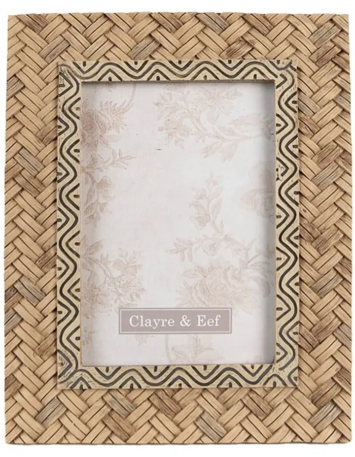 Clayre & Eef 2F0944 Fotorahmen 16x2x21 cm Braun 10x15 cm Rechteck