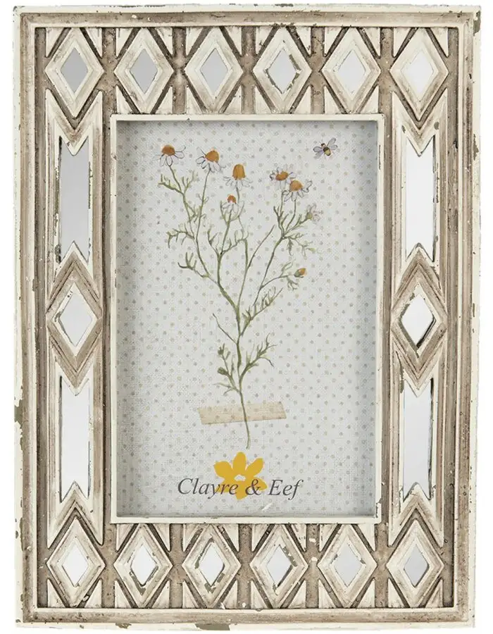 Clayre & Eef 2F0961 Fotorahmen 17x2x22 cm 10x15 cm Beige Braun