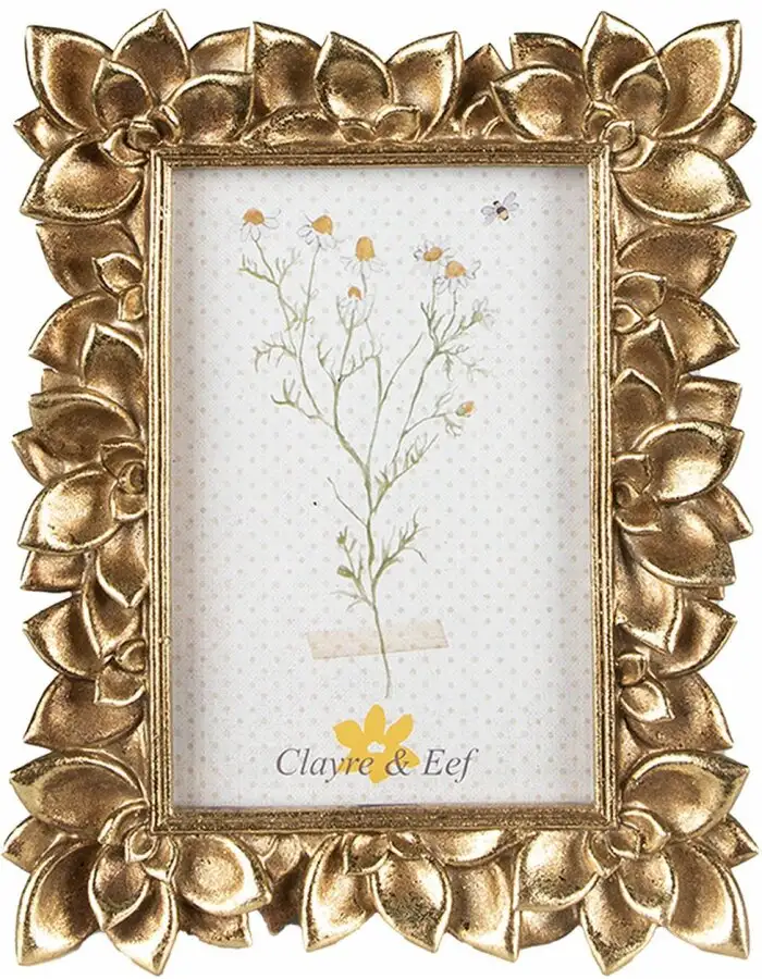 Clayre & Eef 2F1022 Fotorahmen Gold 16x2x21 cm für 10x15 cm Bild