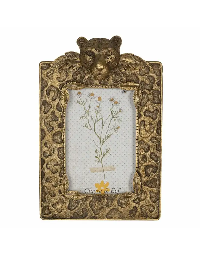 Clayre & Eef 2F1034 Fotorahmen Goldfarbig 16x4x25 cm 10x15 cm