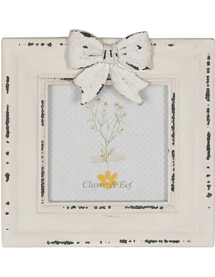 Clayre & Eef 2F1036 Bilderrahmen Weiß 16x2x17 cm 10x10 cm