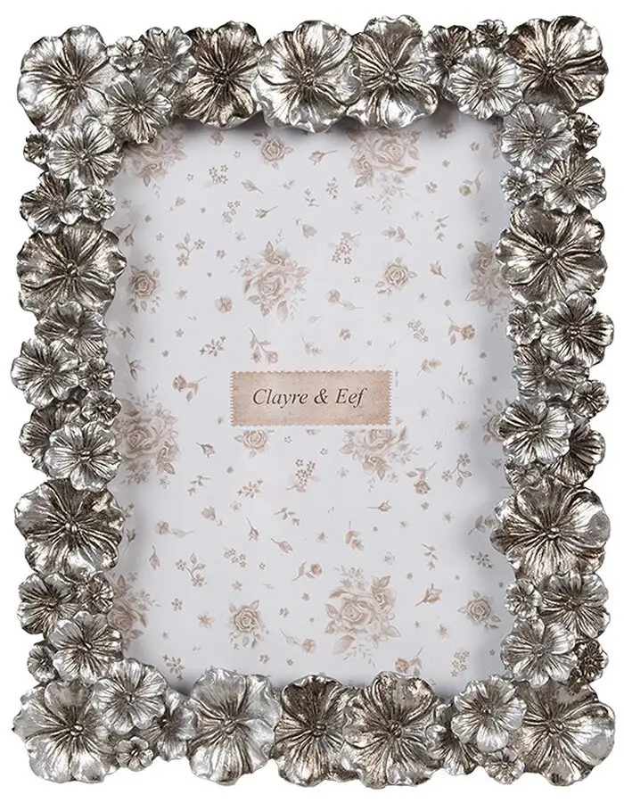 Clayre & Eef 2F1173 Fotorahmen 17x2x22 cm Silber Vintage-Stil