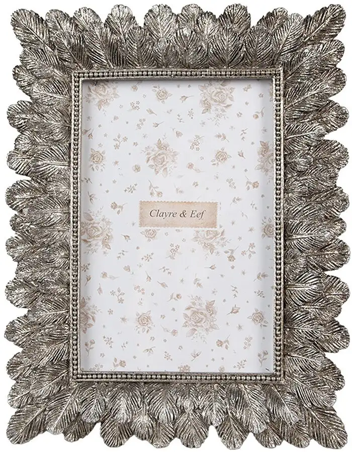 Clayre & Eef 2F1180 Fotorahmen Silber 17x2x22 cm für 10x15 cm Bilder