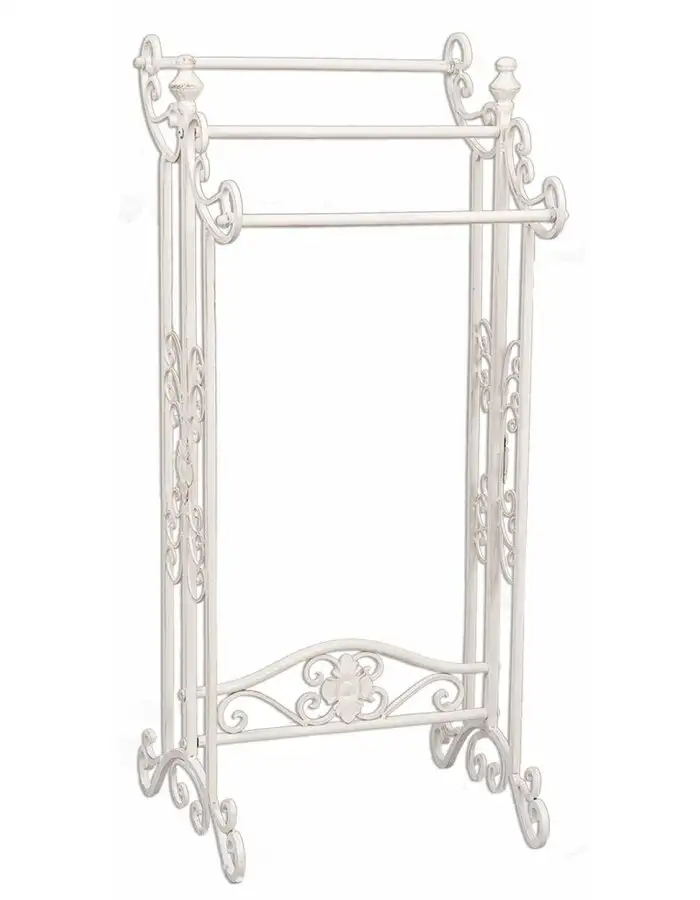 Clayre & Eef 4Y0224W Gästetuchhalter 40x37x91 cm Weiß Rechteck