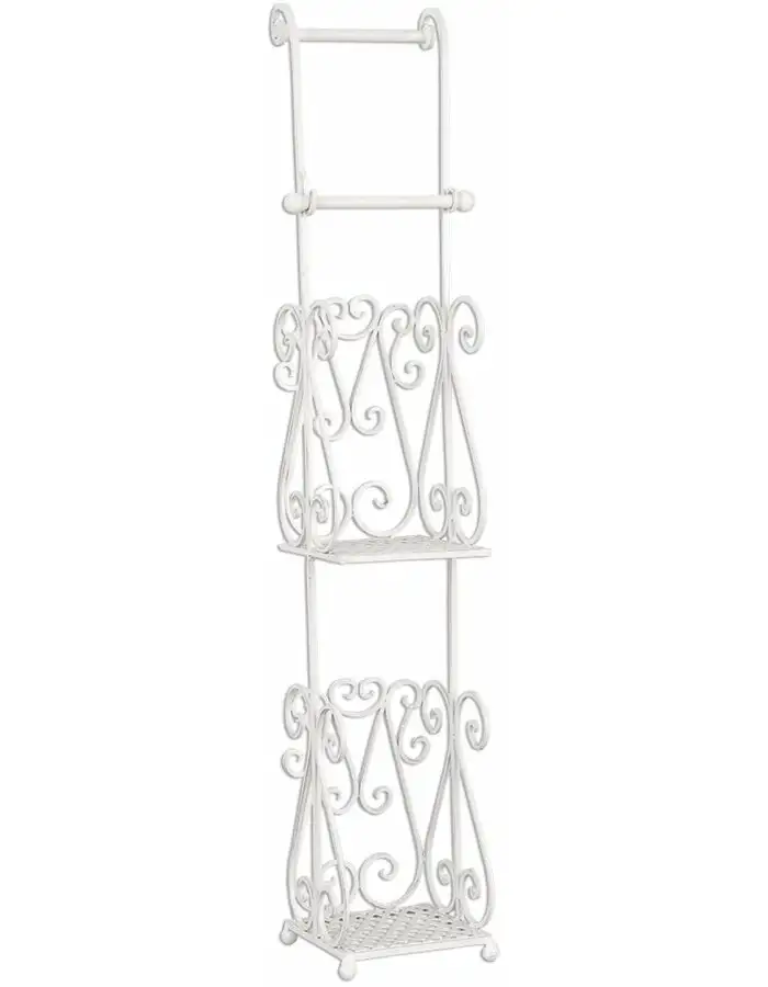 Clayre & Eef 4Y0232W Toilettenpapierhalter 17x17x97 cm Weiß Rechteck