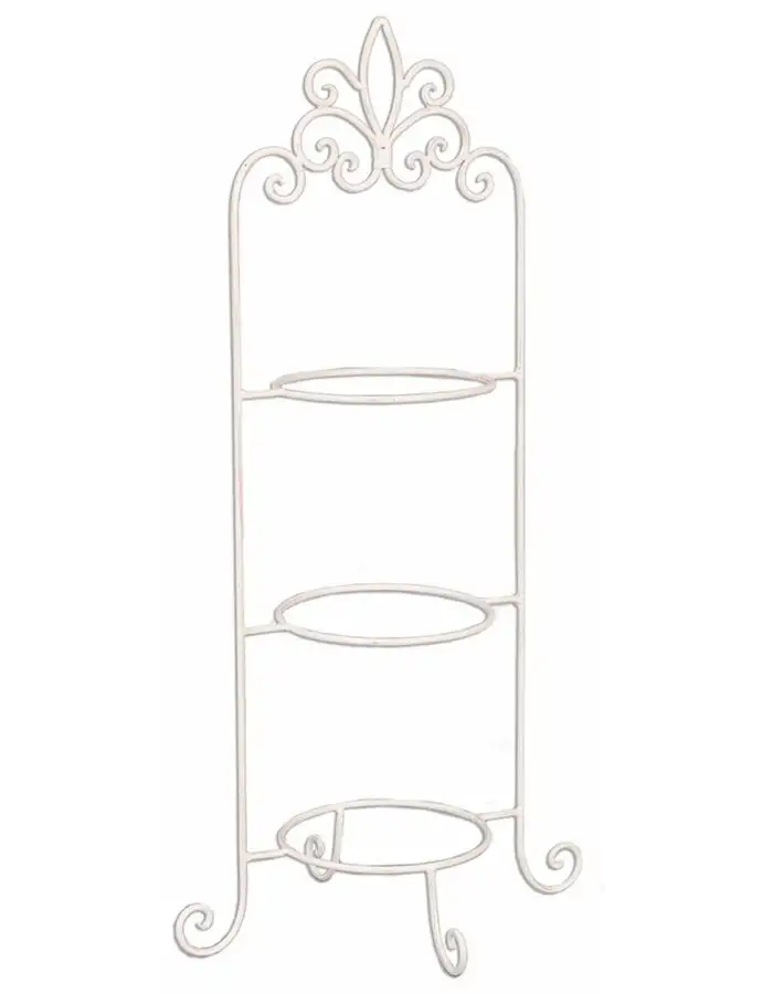 Clayre & Eef 4Y0237W Etagere für 3 Teller Weiß 38x30x77 cm