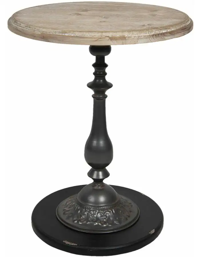 Clayre & Eef 50525 Beistelltisch Braun Schwarz Ø 50x64 cm