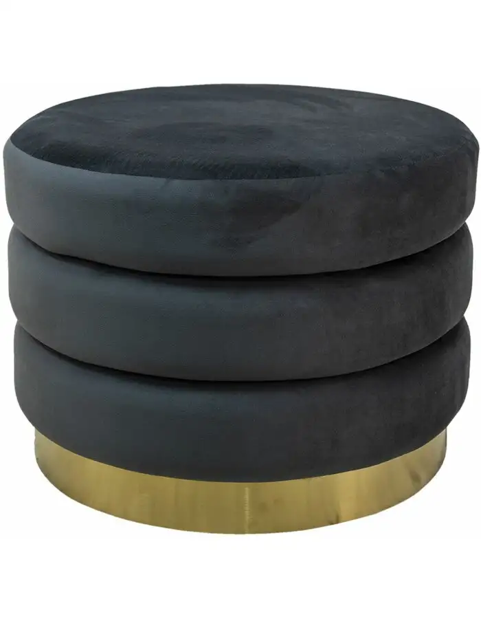 Clayre & Eef 50616G Hocker Grau Durchmesser 60x45 Zentimeter