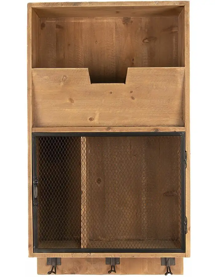 Clayre & Eef 50743 Wandregal Braun Schwarz 40x18x71 cm