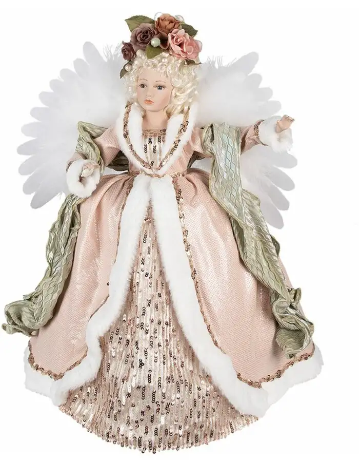 Clayre & Eef 50761 Deko Engel Rosa Weiß 50x23x65 cm