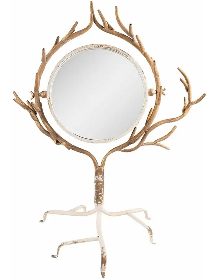 Clayre & Eef 52S264 Spiegel 51x37x65 cm Beige Goldfarbig