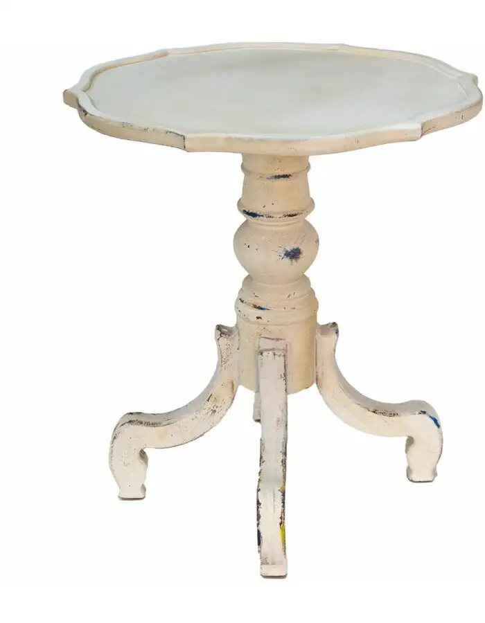 Clayre & Eef 5H0537 Beistelltisch Weiß Durchmesser 65x76 Zentimeter