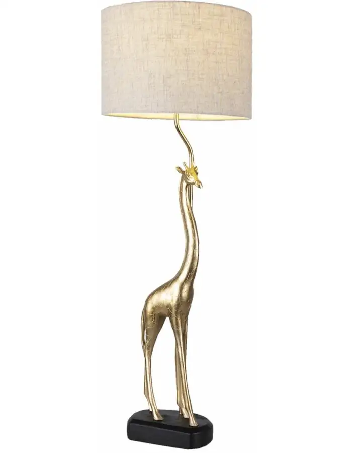 Clayre & Eef 5LMC0011 Tischlampe Giraffe Goldfarbig Ø 30x85 cm