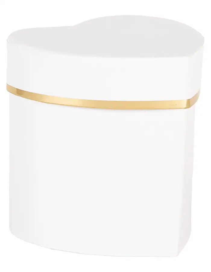 Clayre & Eef 66024W Geschenkbox Herzform Weiß Gold 10x10x10 cm