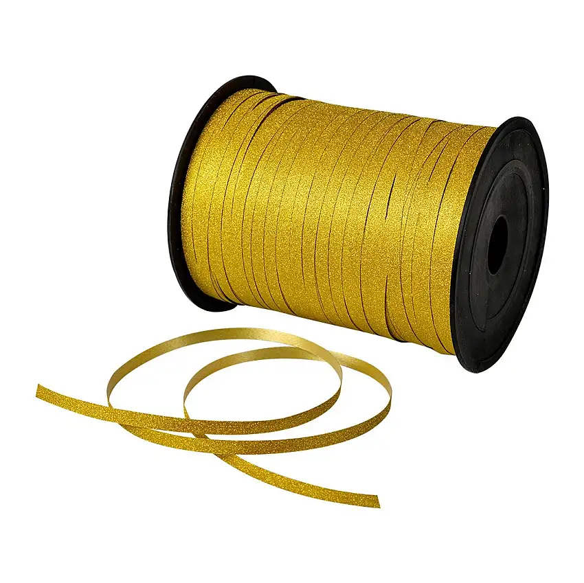 Clayre & Eef Schleifenband Gold 0 5 cm x 228 m Kunststoff glänzend