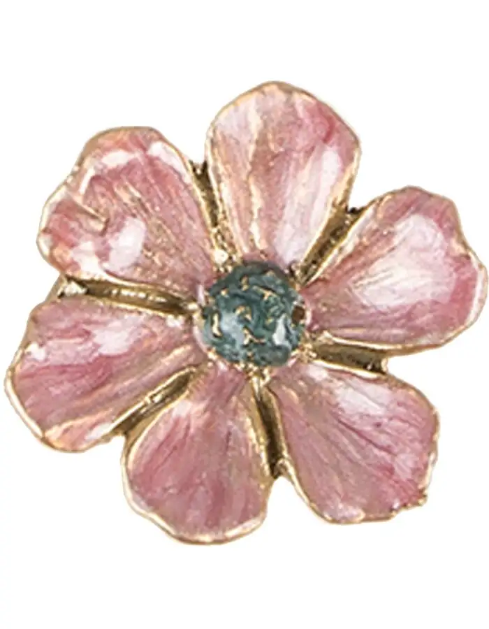 Clayre Eef Türknauf Blume Rosa Ø 4x3 cm Eisen Metall Botanischer Stil