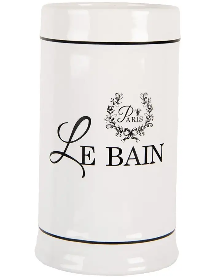 Clayre & Eef Zahnbürstenhalter 6CE2004 Weiß Keramik Retro Ø 8x13 cm