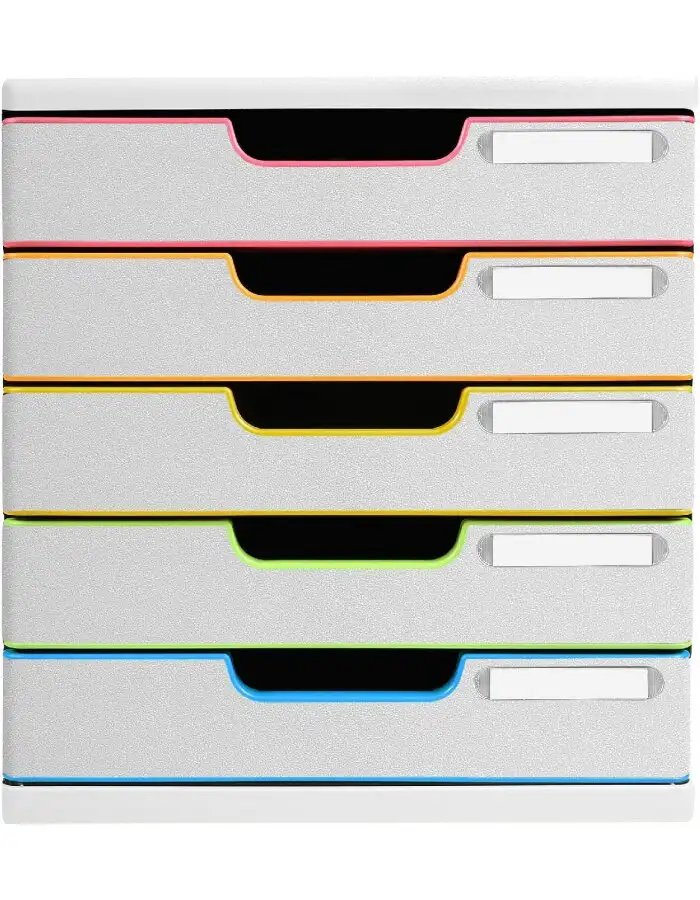 Exacompta 301913D Schubladenbox MODULO A4 5 Schubladen Weiß Harlekin