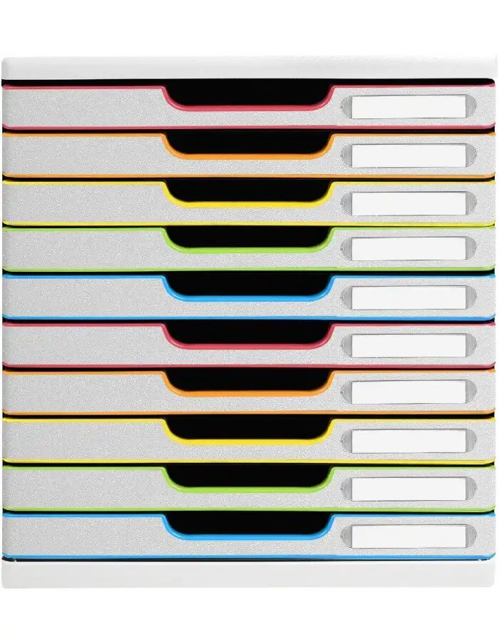 Exacompta 302913D Schubladenbox MODULO A4 10 Schubladen Weiß Harlekin