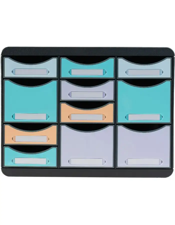 Exacompta 3132796D Schubladenbox STORE BOX MULTI 11 Schubladen Aquarellfarben