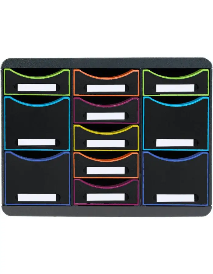 Exacompta Schubladenbox STORE BOX MULTI 11 Schubladen Black Office Schwarz