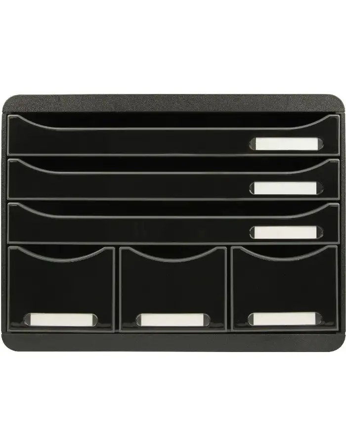 Exacompta Schubladenbox STOREBOX 6 offene Schubladen Schwarz Glossy