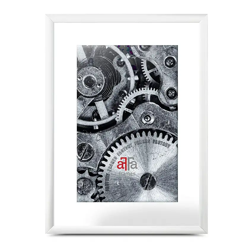 FramesFactory Aluminiumrahmen 15x21 cm weiß Kunstglas