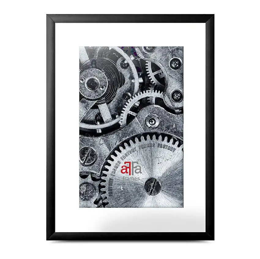 FramesFactory Aluminiumrahmen 18x24 cm schwarz Kunstglas
