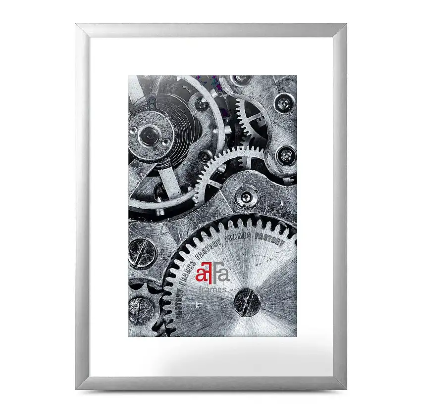 FramesFactory Aluminiumrahmen 21x29,7 cm silber Kunstglas