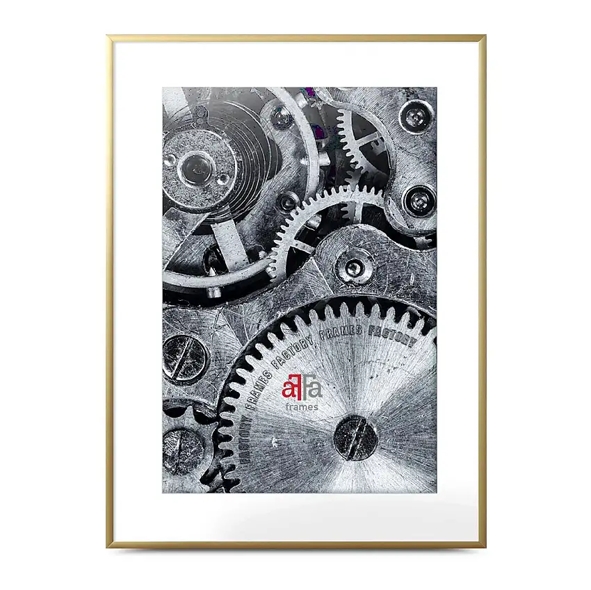 FramesFactory Aluminiumrahmen 50x70 cm Gold Kunstglas