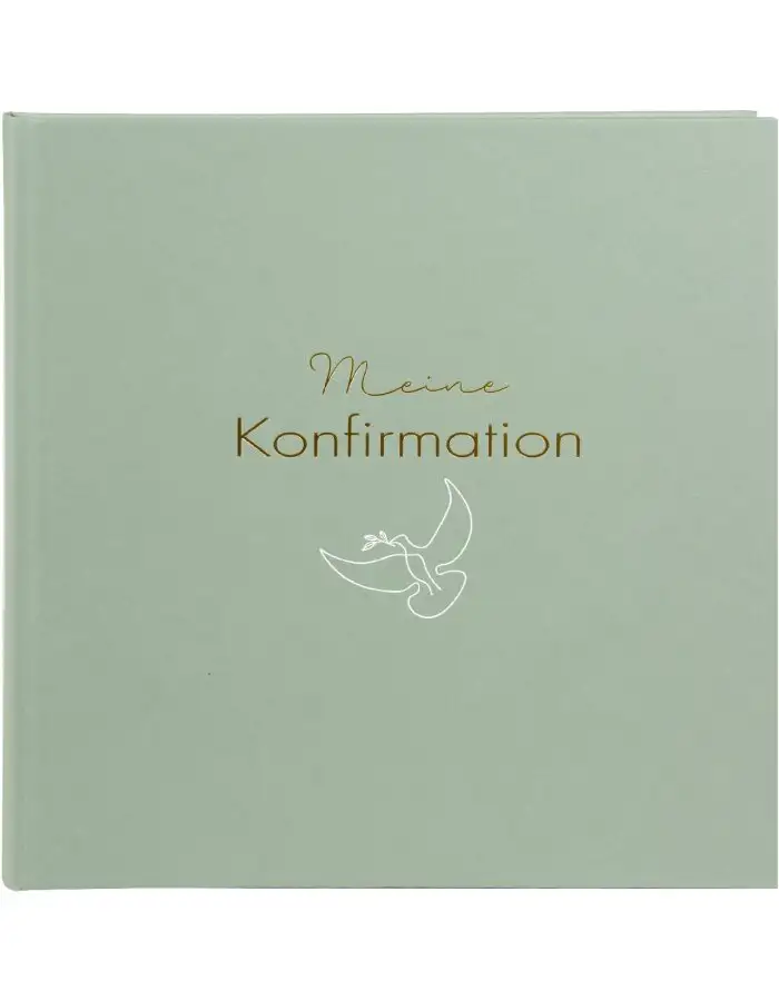 Goldbuch Fotoalbum Konfirmation Friedenstaube Eukalyptus 25x25 cm 58 Seiten