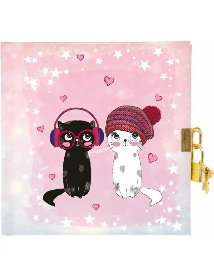 Goldbuch Tagebuch Music for Cats 16,5x16,5 cm 96 Seiten weiß