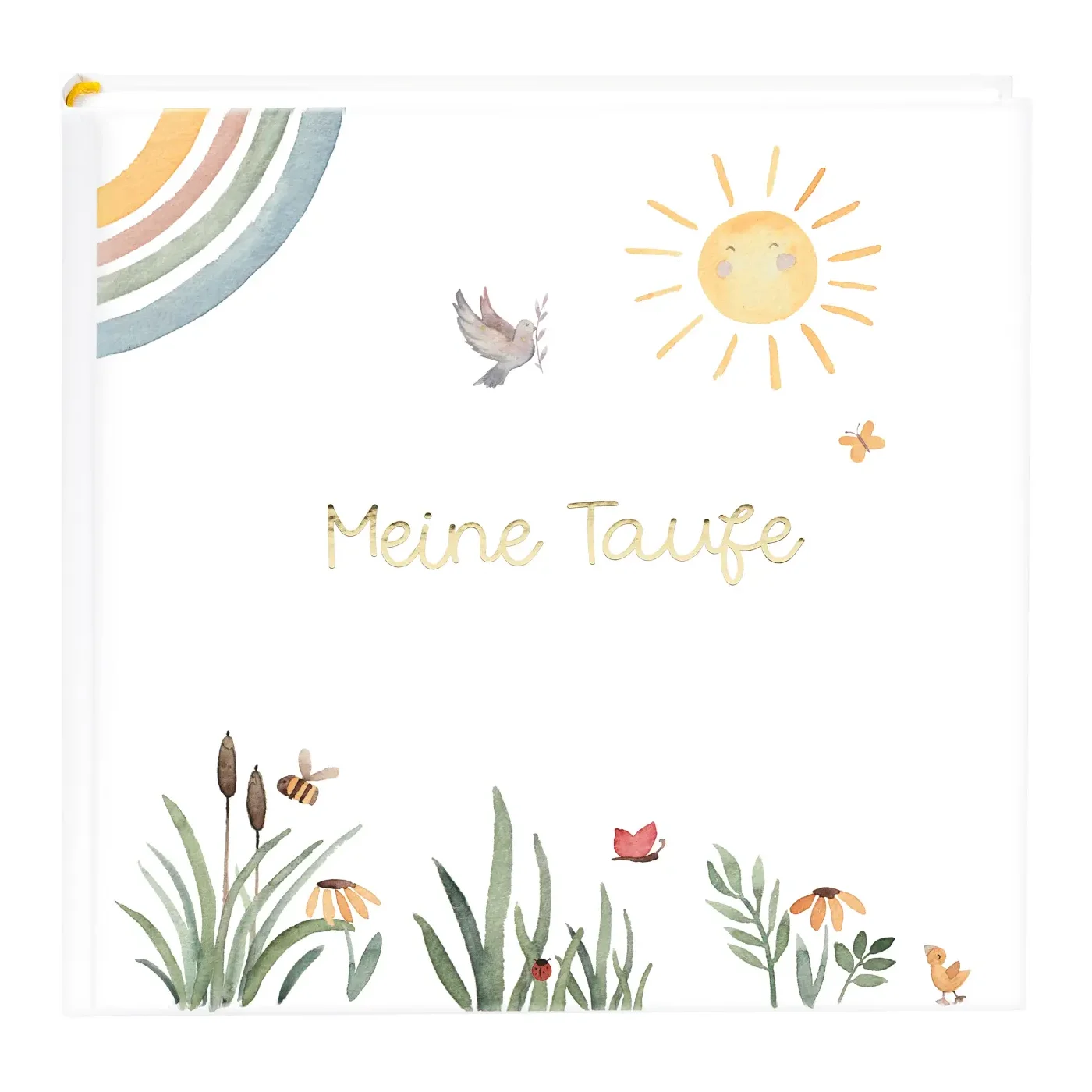 Goldbuch Taufalbum voller Wunder - Wiese weiß 25x25 cm