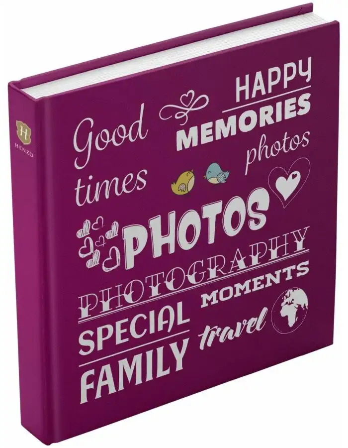 Henzo Jumbo Fotoalbum Wording Burgund 30x30 cm 100 weiße Seiten
