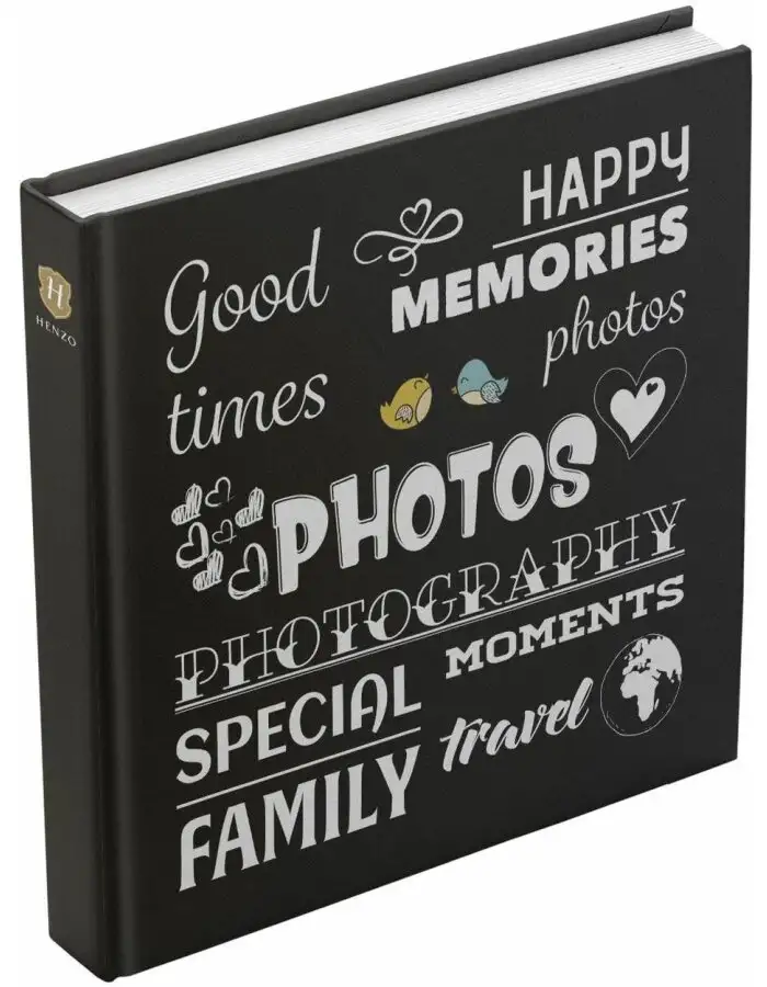 Henzo Jumbo Fotoalbum Wording schwarz 30x30 cm 100 weiße Seiten