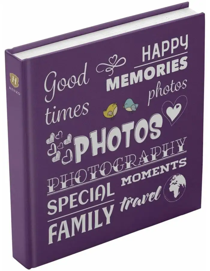 Henzo Jumbo Fotoalbum Wording violett 30x30 cm Kunstdruckeinband 100 Seiten