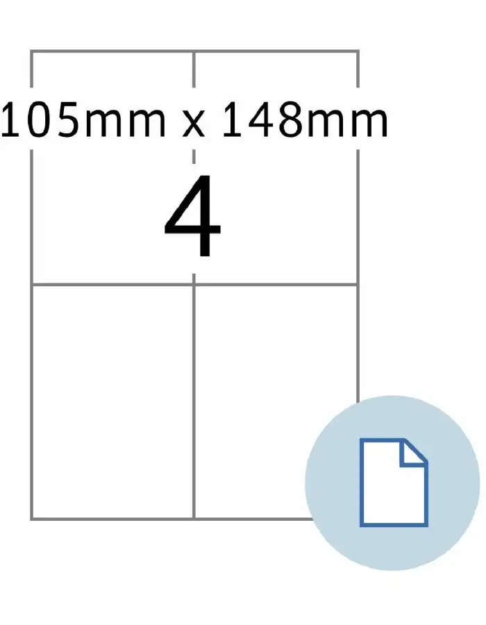 HERMA 58104 Blattetiketten A4 PE-Folie weiß 105x148,50mm 250 Blatt