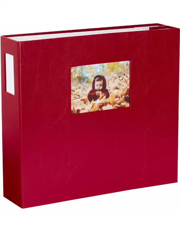 HNFD Fotoalbum Lona rot Leinen 1000 Bilder 34,5x33 cm 168 weiße Seiten