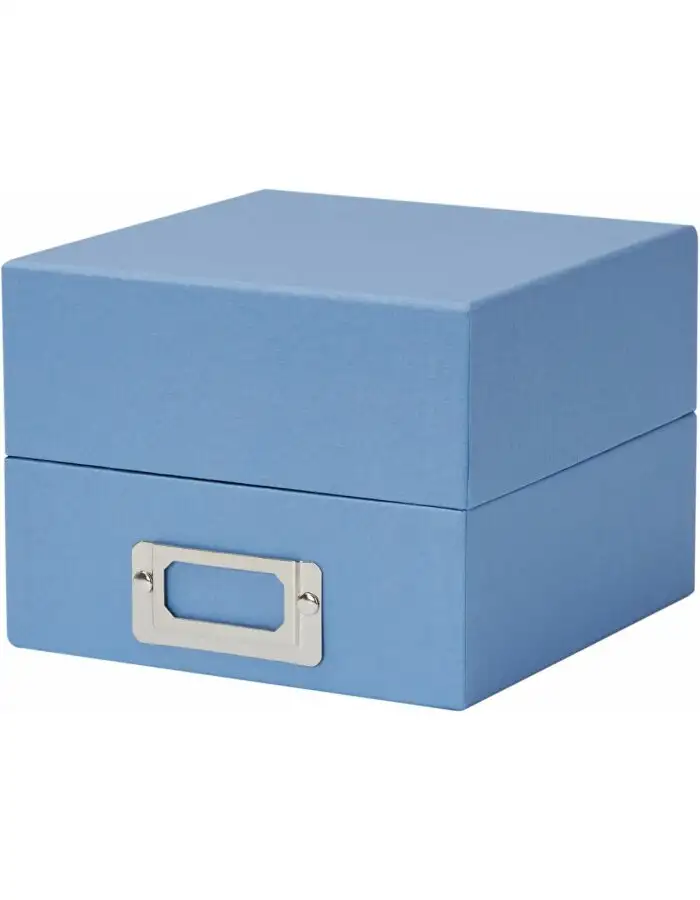 HNFD Fotobox Sawala 10x15 cm Dunkelblau mit Trennern und Etikettenhalter