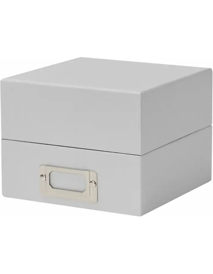 HNFD Fotobox Sawala 10x15 cm eisgrau mit 4 Trennern und Etikettenhalter