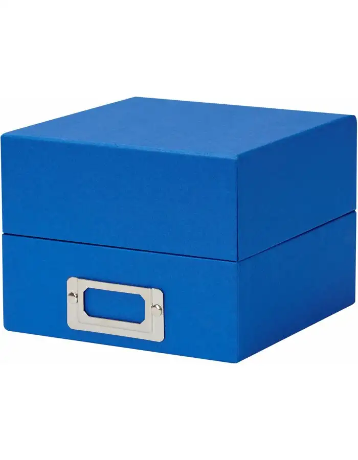 HNFD Fotobox Sawala 10x15 cm stahlblau 700 Fotos mit Trennern Etikettenhalter