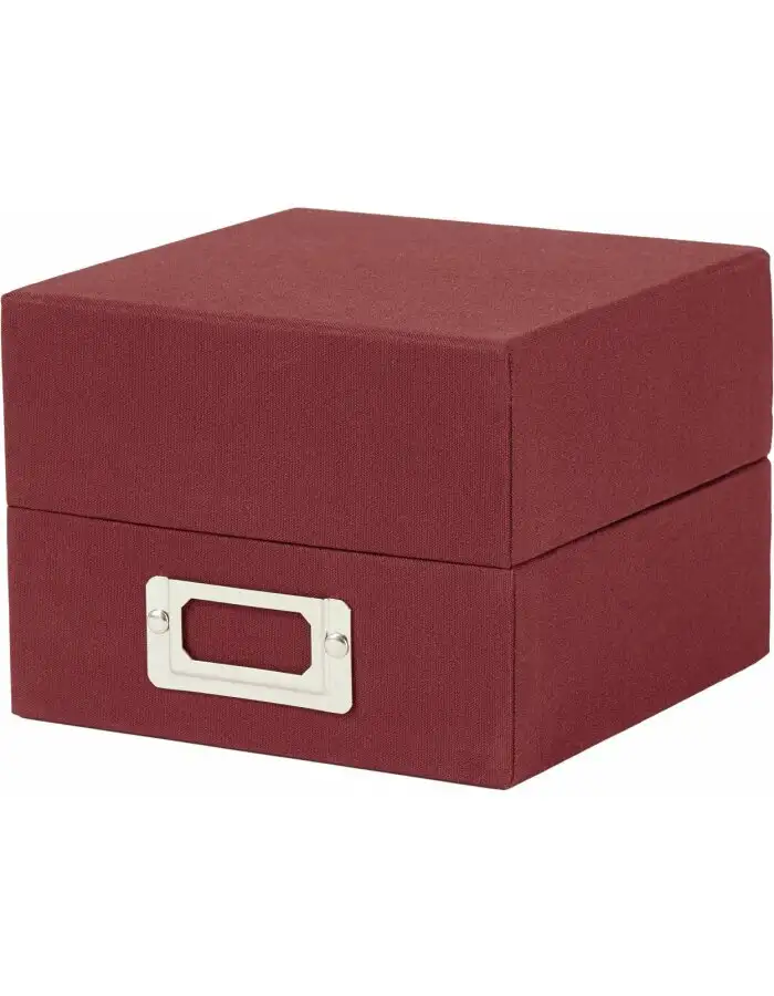 HNFD Leinen-Fotobox Sawala 700 Fotos 10x15 cm Leinen Weinrot