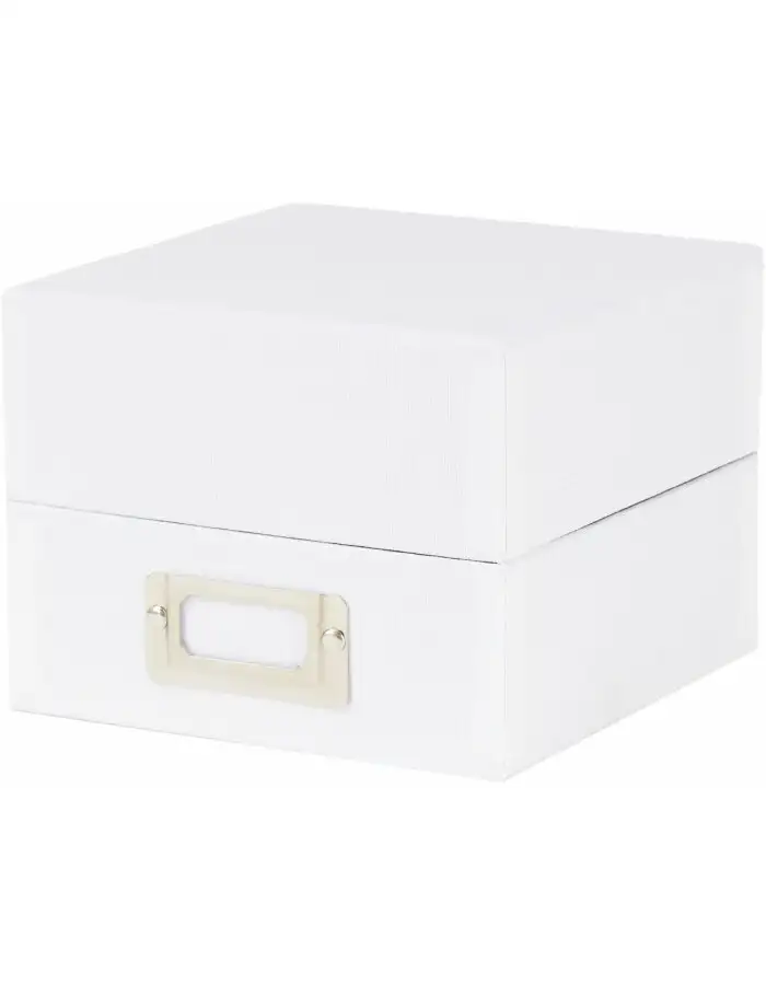 HNFD Fotobox Sawala 10x15 cm Leinen weiß mit Trennern für 700 Fotos