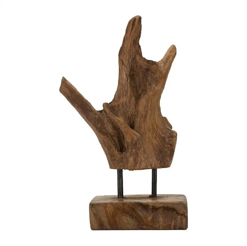 Mauro Ferretti Akar Skulptur Teakholz braun 20x11x34 cm