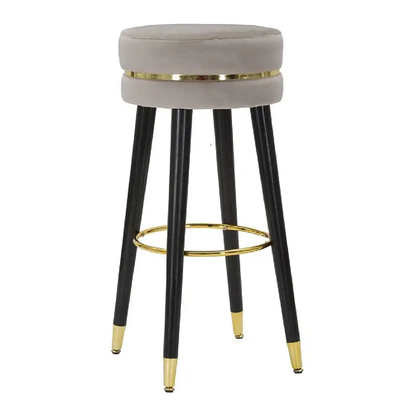 Mauro Ferretti Barhocker Paris Ø 35x74 cm grau schwarz gold