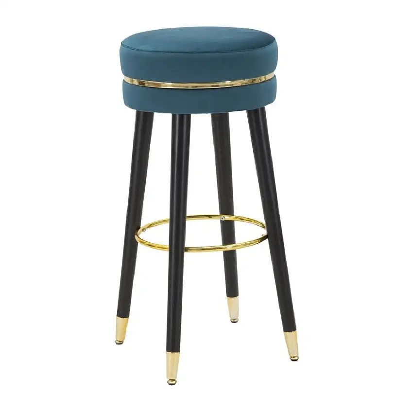 Mauro Ferretti Barhocker Paris Ø 35x74 cm petrol gold schwarz